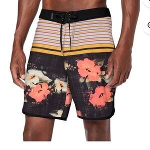 Hurley phanton ramble stripes garden mens board shorts beach beachy